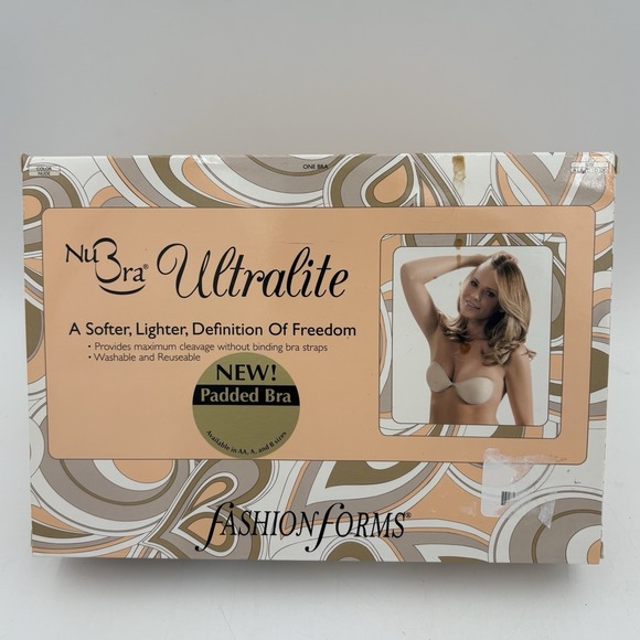 NEW NuBra Ultralite by Fashion Forms Adhesive Padded Bra Nude B Cup - Picture 1 of 7
